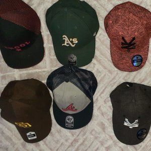 Kangol, NY, A's and assorted baseball hats